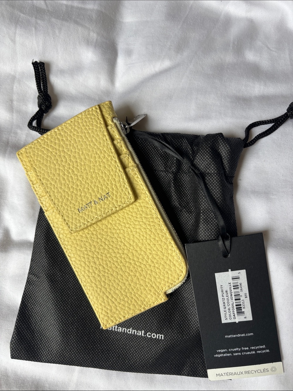 Matt & Nat Yellow Pebbled Vegan Wallet